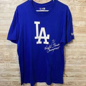New Era '21 Los Angeles Dodgers 7x WS Champs T-Shirt - Blue Size Medium